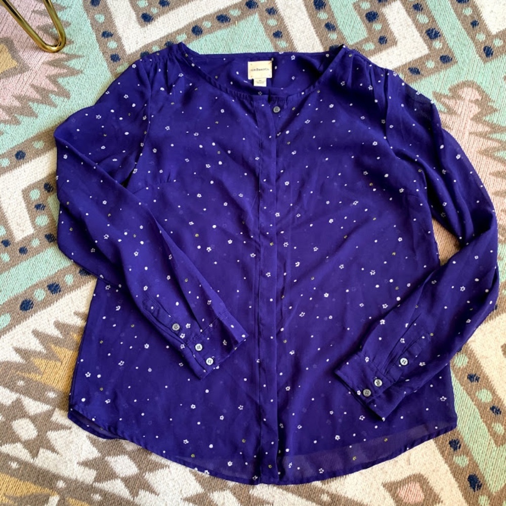 G.H. Bass & Co. Purple Sheer Blouse M